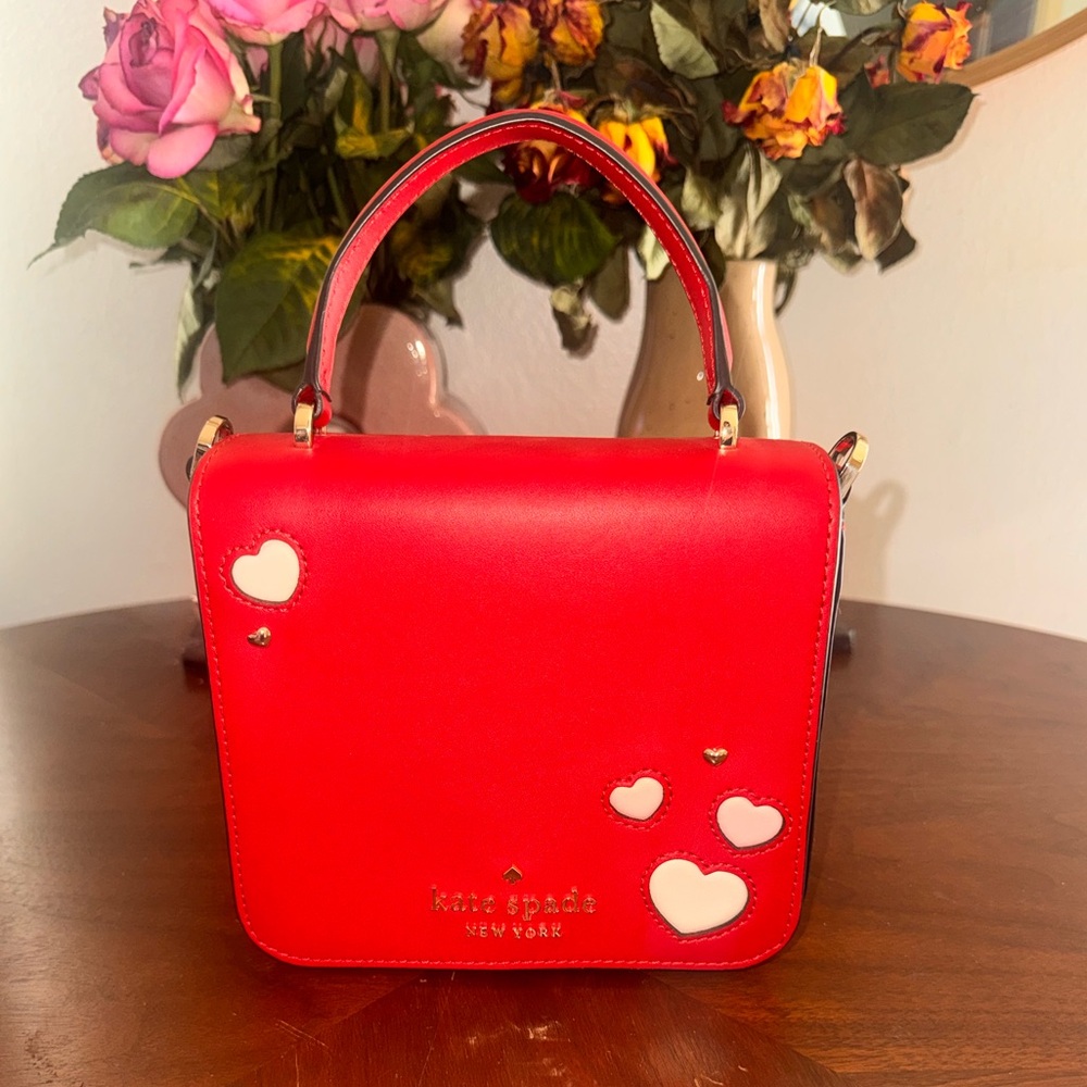 Kate Spade Red Mini Bag with Heart Strap - Picture 3 of 6
